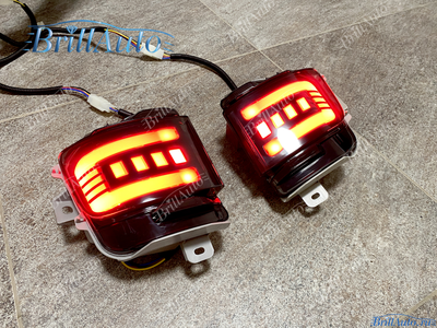 Противотуманки Toyota Land Cruiser 200 бегающие LED черные