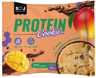 Печенье "PROTEIN COOKIE" со вкусом манго с шок. без сахара 40гр (10)*4