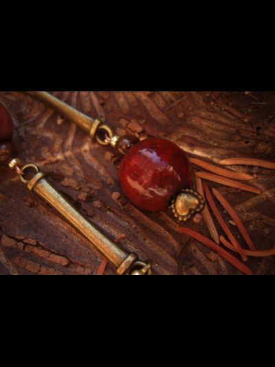 Серьги в стиле бохо "Сказка про волшебные лесные ягоды"