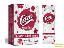 Зеленый чай 2в1 Органический с гибискусом и арбузом (Care Green tea Hibiscus &amp; Red Melon) - чай для оздоровления и омоложения