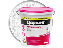 Штукатурка декоративная акриловая ЦЕРЕЗИТ CT 64 Белая база А Короед 1,5 мм 25 кг