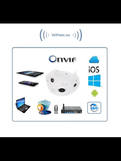 BESDER_SS. Потолочная - настенная WiFi/LAN видеокамера панорамная с DVR, 960P HD (IP Pro (VR cam. EseeCloud))