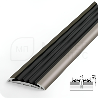 Порог противоскользящий Лука ПС 08-1.2700.042л Шампань с черной ПВХ вставкой