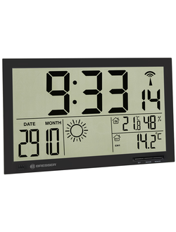 Метеостанция (настенные часы) Bresser MyTime Jumbo LCD, черная