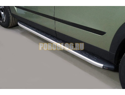 Пороги алюминиевые с пластиковой накладкой 1720 мм ТСС для Jaecoo J7 1.6T 2WD 2023-