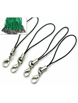 Основа для брелока нить карабин, цвет темно зеленый