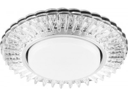 СВЕТИЛЬНИК ВСТРАИВАЕМЫЙ FERON GX53 КРУГ ПОДСВЕТКА 4K ПРОЗРАЧНЫЙ ХРОМ  130(100)x35 CD4025 29539