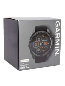 Часы Garmin Fenix 8 —51mm Solar Sapphire Carbon Gray DLC Titanium Black / Pebble Gray
