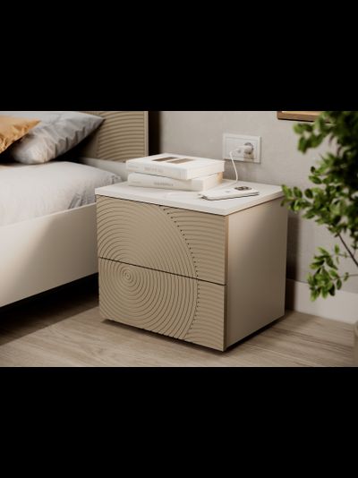 Атлантис Тумба прикроватная ТМ-001 Кашемир / МДФ - матовая Флан GA-06