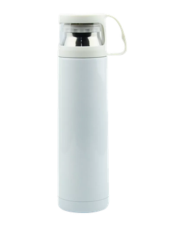 ТЕРМОС БЕЛЫЙ Алюминиевый с ПРОЗРАЧНОЙ КРЫШКОЙ 500 мл 1/50