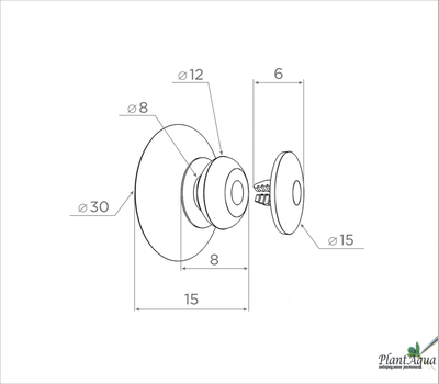 Присоска силиконовая с пистоном