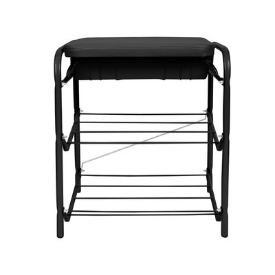 Банкетка с мягким сиденьем и ящиком БП1-1, цвет черный/матовый черный