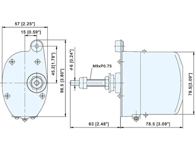 Электропривод стеклоочистителя в нерж. корпусе, 90°