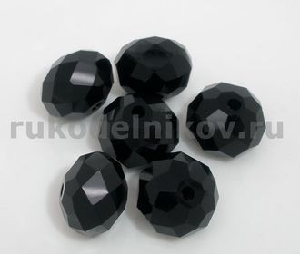 Бусина 10 мм имитация кристалла Сваровски, цвет-черный