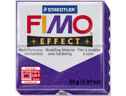 полимерная глина Fimo effect, цвет-glitter purple 8020-602 (фиолетовый с блестками), вес-56 гр