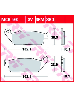 Тормозные колодки TRW MCB598 для Honda // Kawasaki // Triumph (Organic Allround)