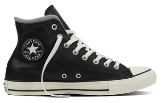 Кеды Converse All Star Leather Black высокие кожаные