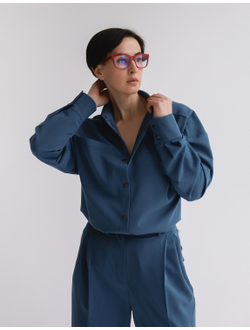 Рубашка на кнопках (индиго)