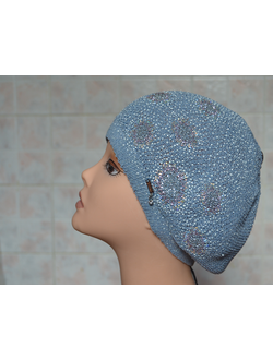 Берет с камушками женский летний вязаный берет лето 2017