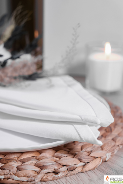 Текстильная салфетка для ресторана 45*45см, белая, евроуголок, без рисунка