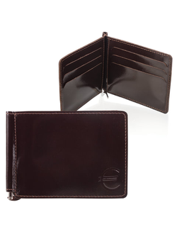 Зажим для купюр BEFLER "Classic", натуральная кожа, тиснение, 120х86 мм, коричневый, Z.6.-1