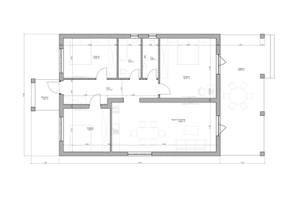 Одноэтажного дом с тремя спальнями 91.27 м² + терраса 31.55 м²(S6)