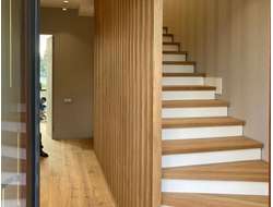 Отделка бетонных лестниц деревом