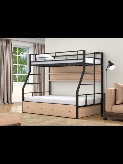 Двухъярусная кровать Раута Твист черная