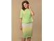 Костюм 2-ка желто-зеленого оттенка: юбка шитье хлопок, прилегающая блуза