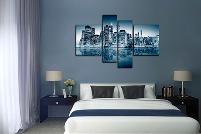 Модульная картина "Зеркальный город"