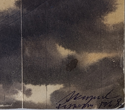 "Осенний пейзаж" бумага акварель, пастель 1980-е годы