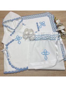 Тёплый крестильный набор "Василёк" Фото №1