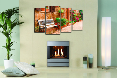 Модульная картина "Цветная улочка Италии"