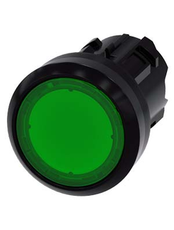 3SU1001-0AB40-0AA0 АКТУАТОР КНОПКИ С ВОЗМОЖНОСТЬЮ ПОДСВЕТКИ, 22MM, КРУГЛ., ПЛАСТИК, КНОПКА ЗЕЛЁНАЯ ПЛОСКАЯ, БЕЗ ФИКСАЦИИ