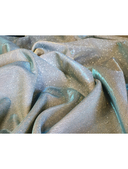 Трикотаж хамелеон с блеском НЕБЕСНО-ЗОЛОТОЙ