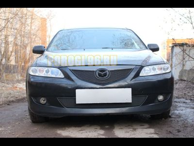 Защита радиатора Mazda 6 2002-2005 black верх
