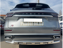 Защита заднего бампера двойная с перемычками Папа Тюнинг d60/42 для JAECOO J8 2024-