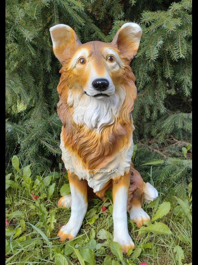 КОЛЛИ - садовая фигура 58*42см  3кг   экологичный полистоун Россия  3049/012211*  Не боится влаги и перепадов температур.