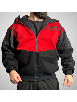 ХУДИ MORDEX с капюшоном и замком (черный/красный)