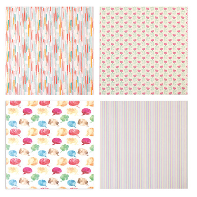 Бумага для скрапбукинга 30*30см "Яркие краски", 12л