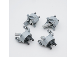 !АНАЛОГ!  Technic, Steering Axle with 2 Pin Holes, 2 Axle Holes and 2 Tow Ball Arms with Dark Bluish Gray Wheel Hub КЛЕЙ (АНАЛОГ), Light Bluish Gray (46490c010)