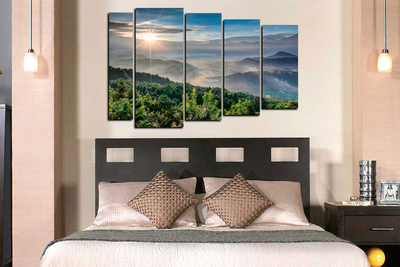 Модульная картина "Солнце и холмы"