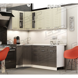 Кухня ЧЕСТЕР 1,6*1,8м угловая белый, софт шампань, софт грей