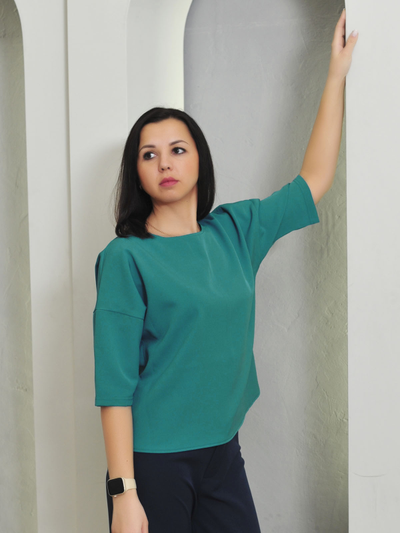 Блузка Арт: 694-1023-изумруд