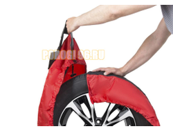 Чехлы для хранения автомобильных колес, 1 штука, размер от 15” до 20”, цвет черный/красный