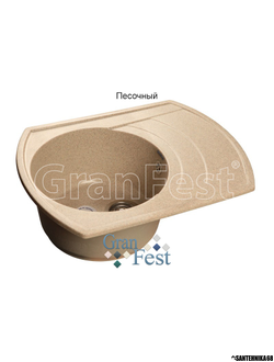 Мойка из искусственного камня Granfest RONDO GF-R650L с сифоном