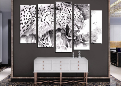 Модульная картина "Оскал зверя"