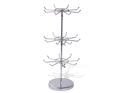 HDA210 Стойка настольная 3-х ярусная под брелоки, бижутерию, перчатки, носки, заколки. цвет: хром