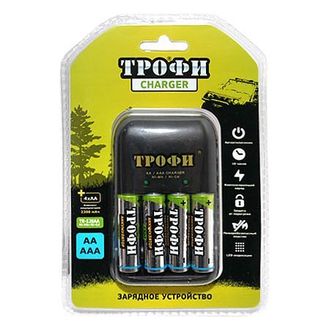 Зарядное устройство Трофи TR-120 AA + 4 аккумулятора АА HR6 2300mAh 824122