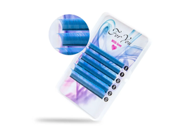 ЦВЕТНЫЕ РЕСНИЦЫ, FOR YOU WITH LOVE, SKY BLUE МИКС 8-13 (6 ЛЕНТ)
